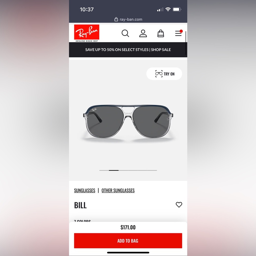 Ray Ban Bill Dark Grey Square Unisex Sunglasses RB2198 1341G6 60 145 Polarized